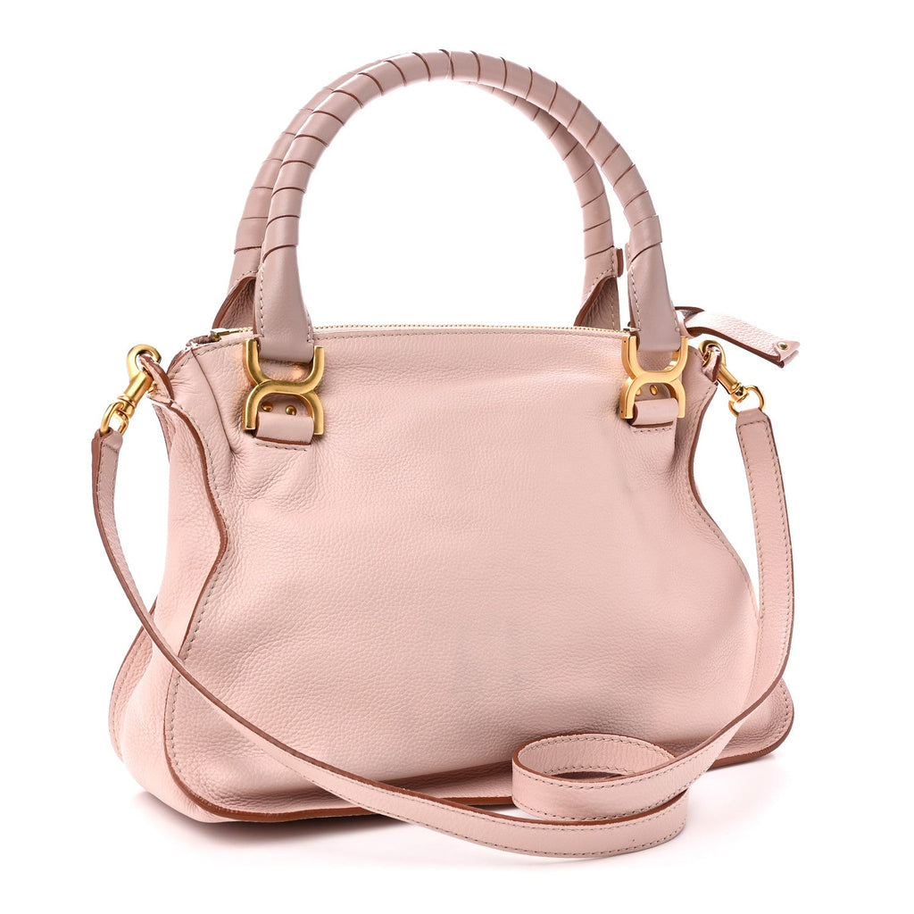 Calfskin Medium Marcie Satchel Nude Pink