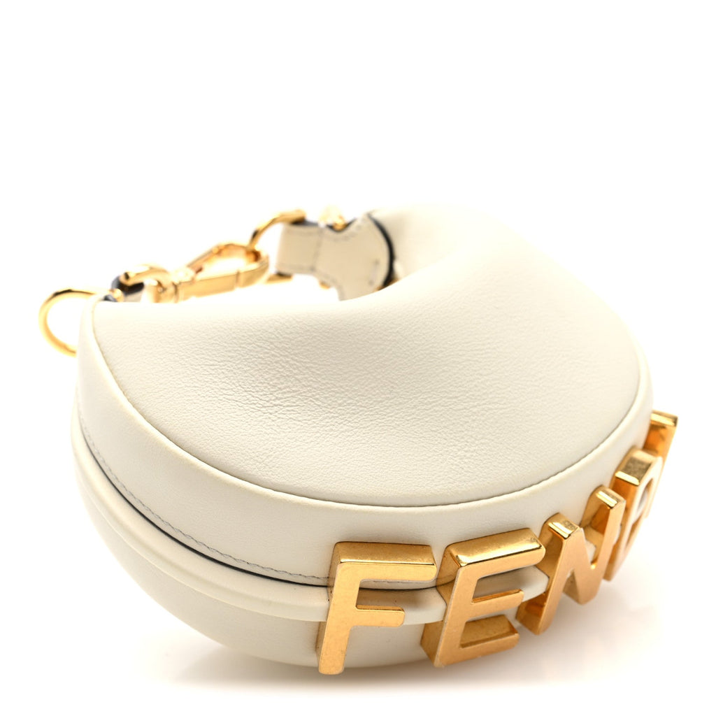 Vitello Grace Matte Nano Fendigraphy Hobo Charm White Ice