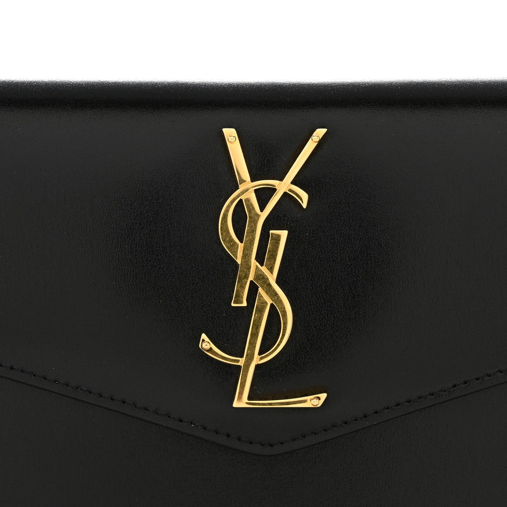 Smooth Shiny Calfskin Monogram Uptown Pouch Black