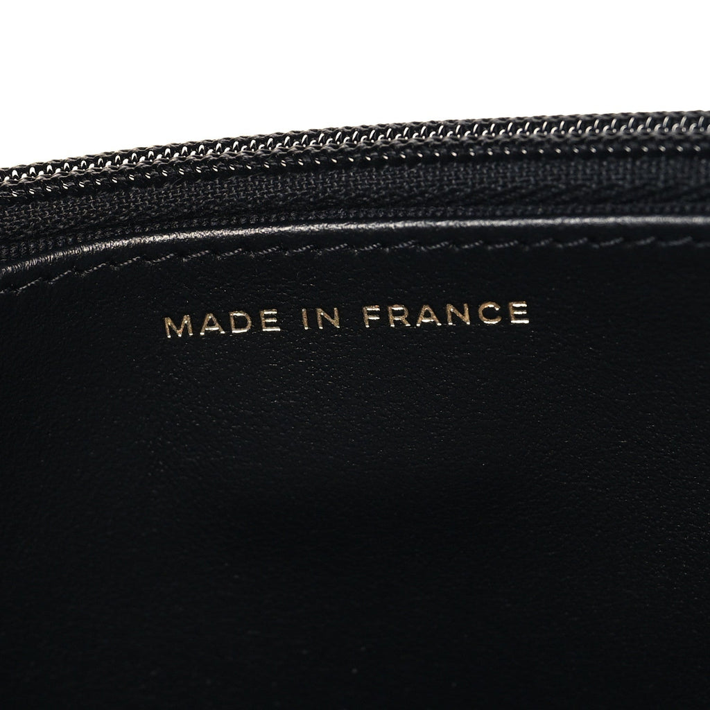 Caviar Quilted Enamel Coco Casino Wallet On Chain WOC Black