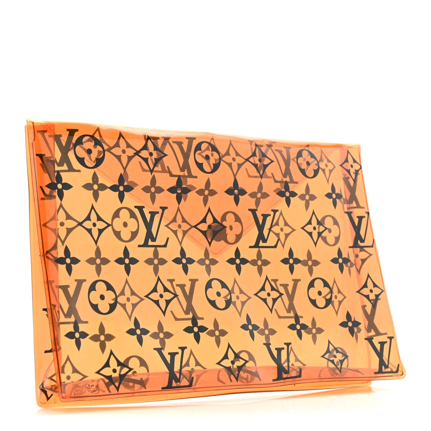 PVC Monogram Printed Envelope Pouch Orange