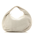 Nappa Intrecciato Large Belly Veneta Hobo White