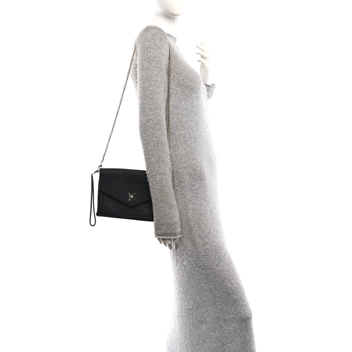 Soft Calfskin My Lockme Chain Pochette Black