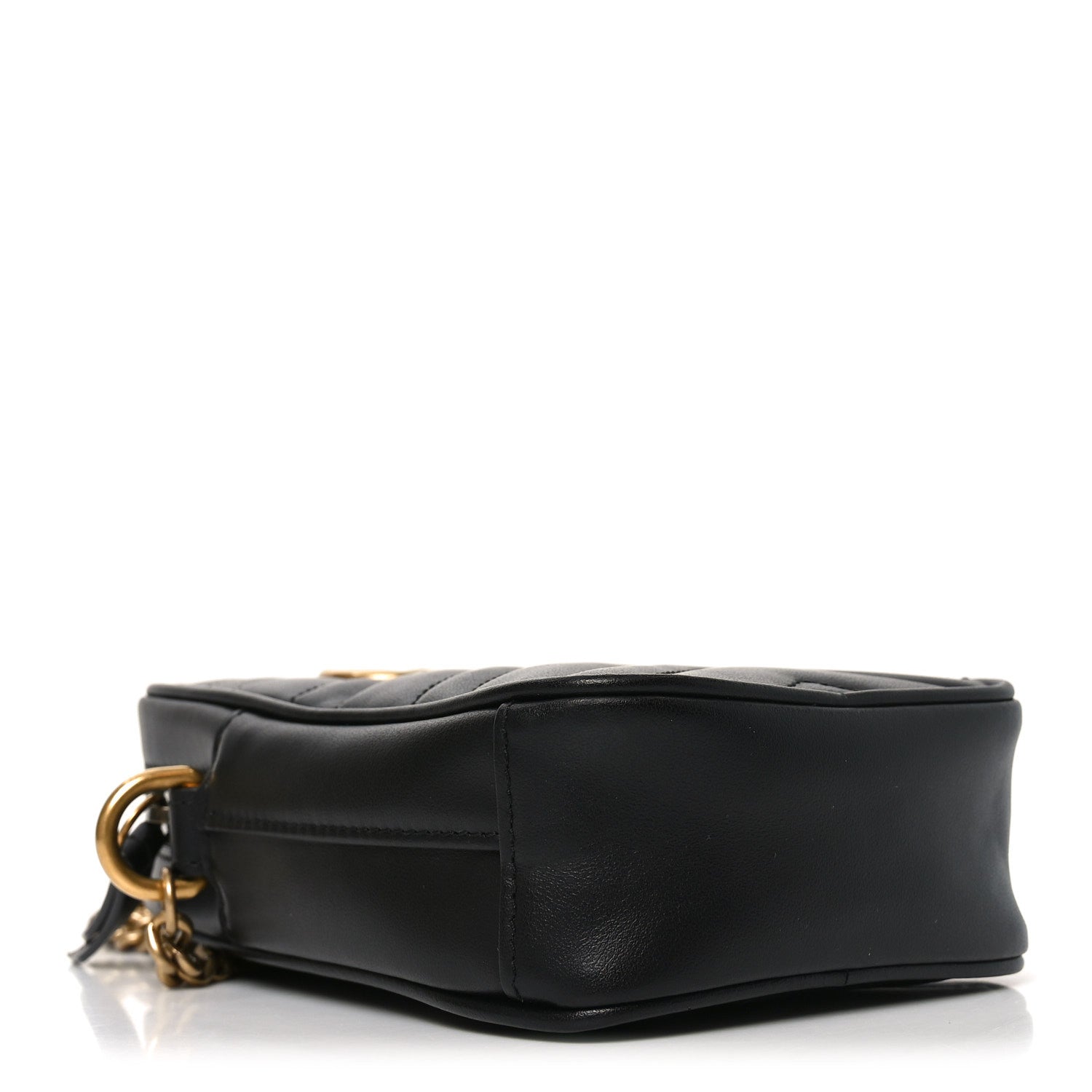 Calfskin Matelasse Mini GG Marmont Crossbody Bag Black