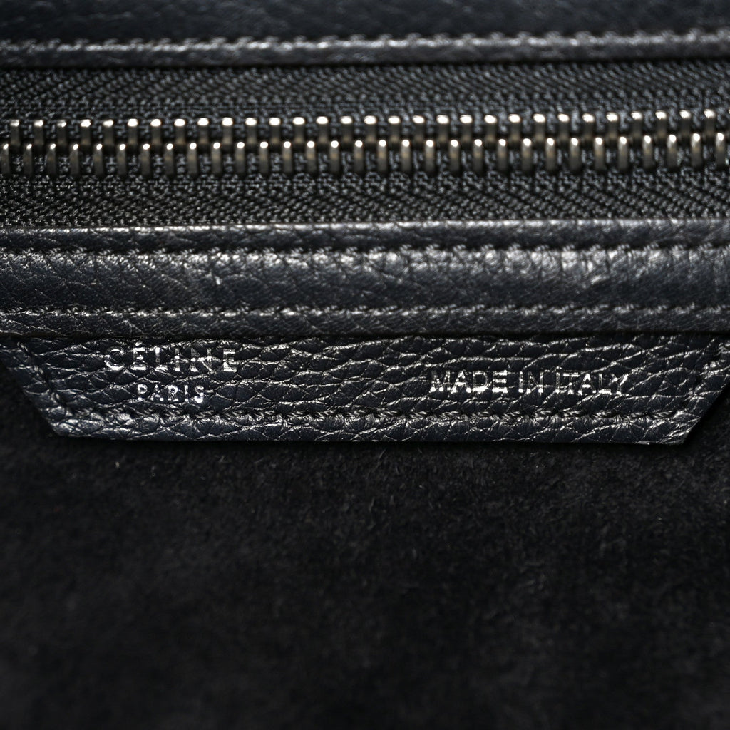 Drummed Calfskin Mini Luggage Black