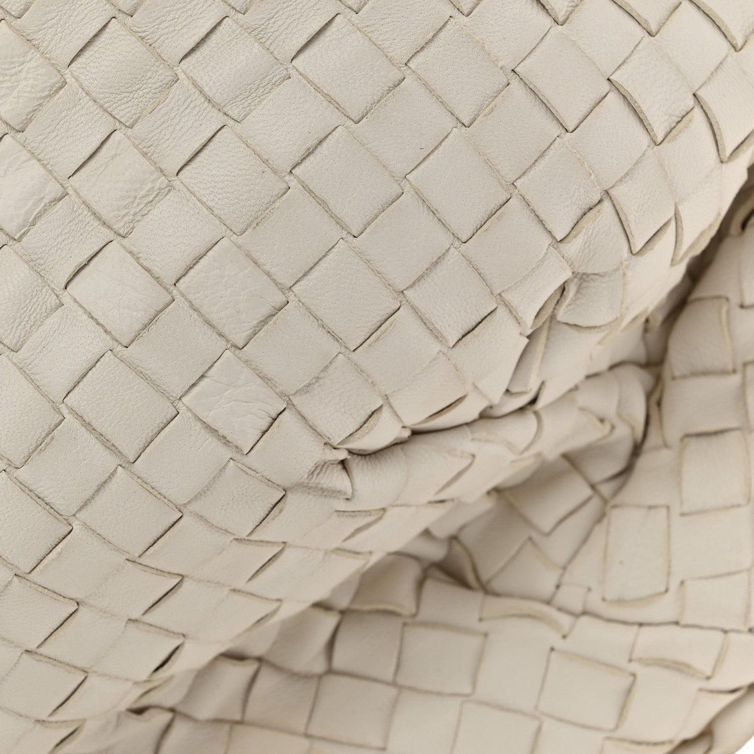 Nappa Intrecciato Large Belly Veneta Hobo White