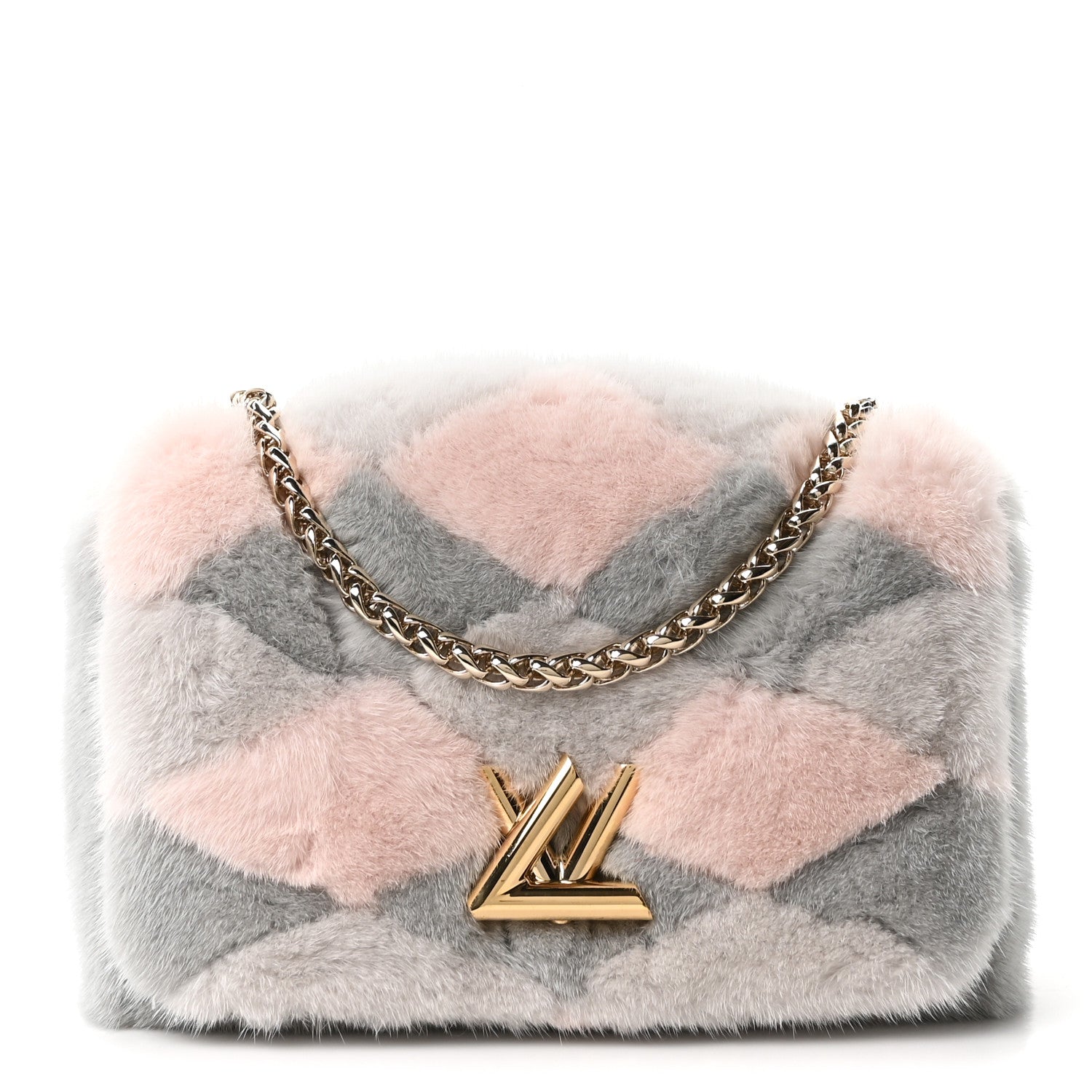 Mink Fur Malletage GO-14 PM Grey Pink