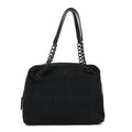 Jersey Quilted Chocolate Bar Shoulder Bag Black