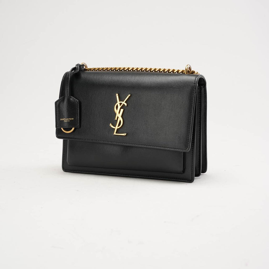 Saint Laurent Medium Monogram Sunset Calfskin Black 2018