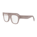Celine Eyeglasses Square Full Rim, Shiny Light Brown Frame and Clear Demo Lens Lens CL50110U045