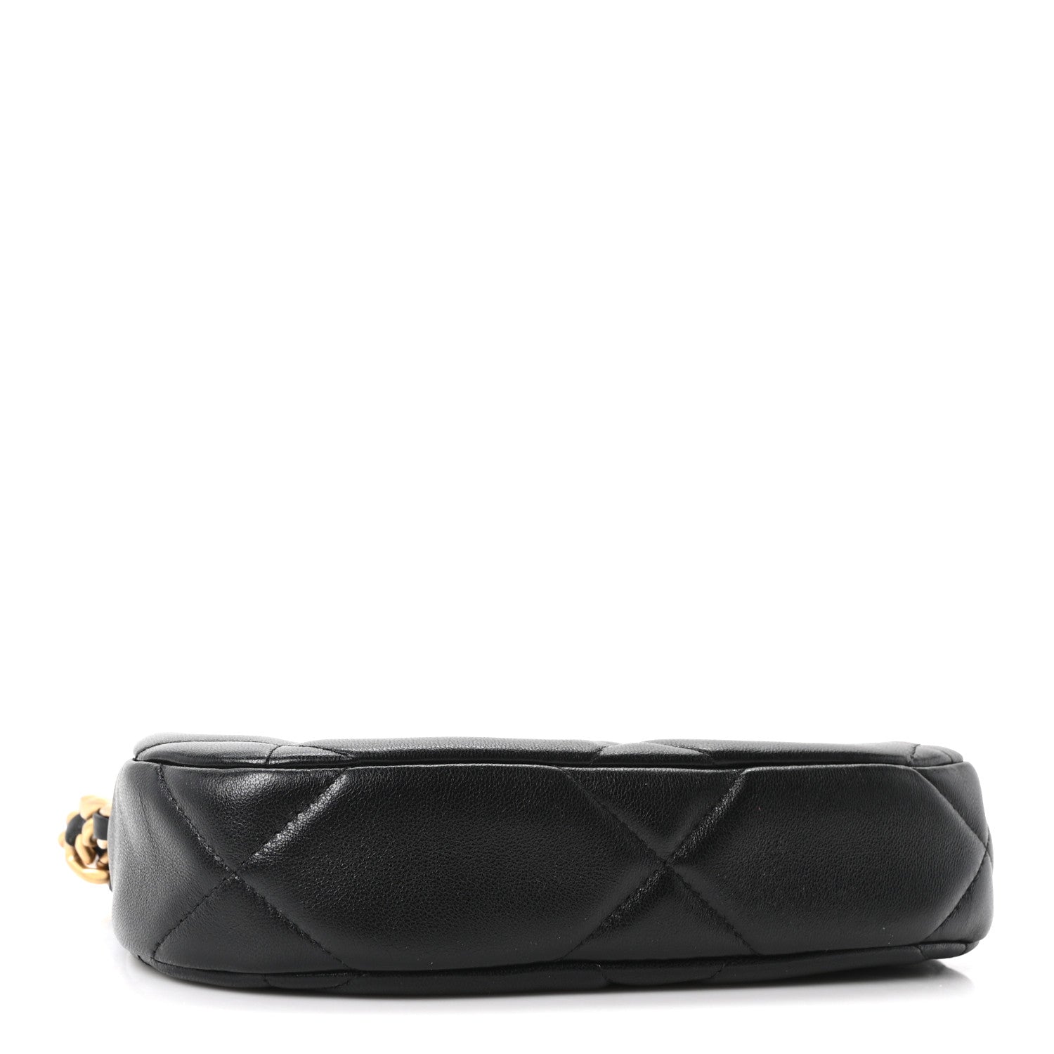 Lambskin Quilted Chanel 19 Hobo Clutch With Chain Black