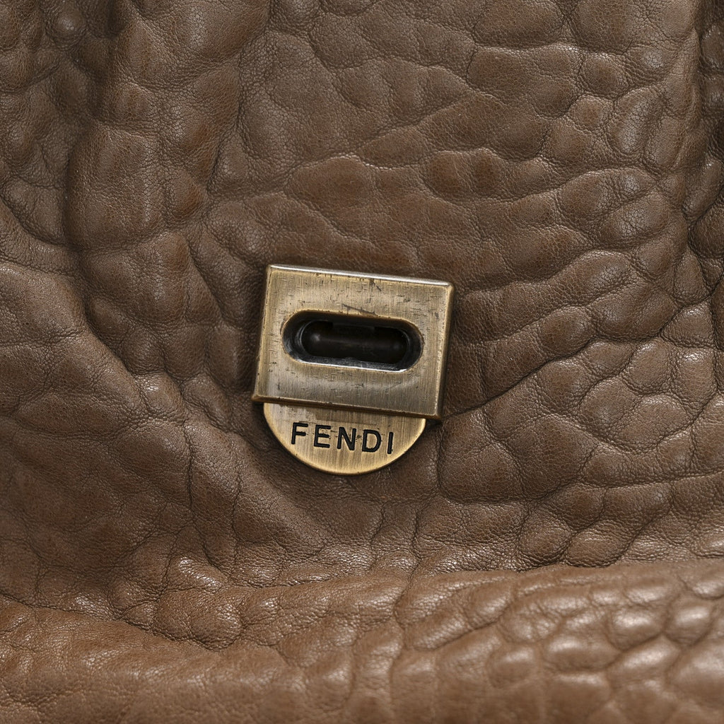 Calfskin B Bag Brown Grey