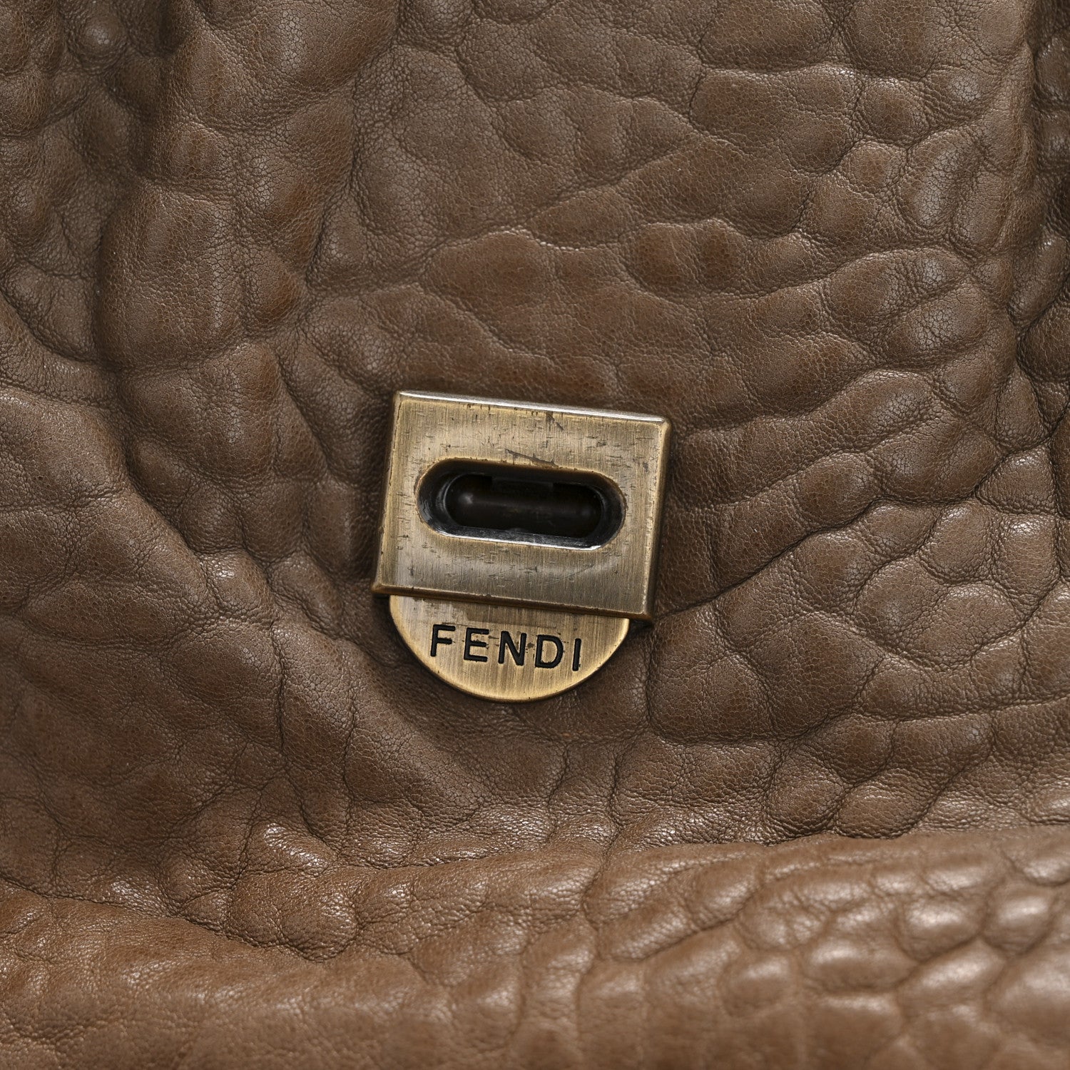 Calfskin B Bag Brown Grey