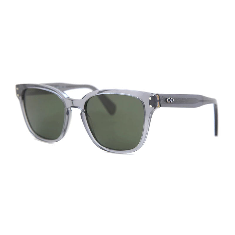 Salvatore Ferragamo Sunglasses Square Full Rim, Transparent Grey Frame and Smoke Lens SF1040S020