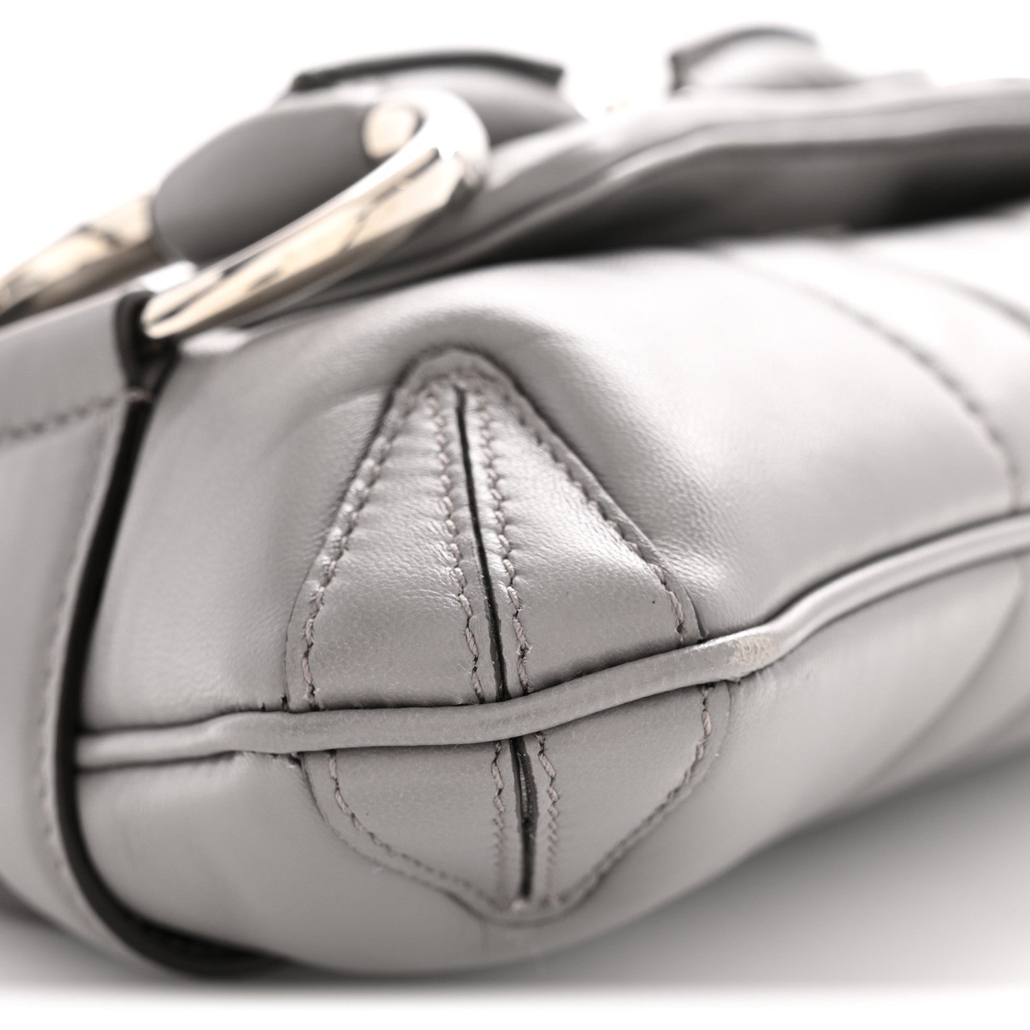 Nappa Vertical Matelasse Small Maxi Horsebit Chain Shoulder Bag Gray