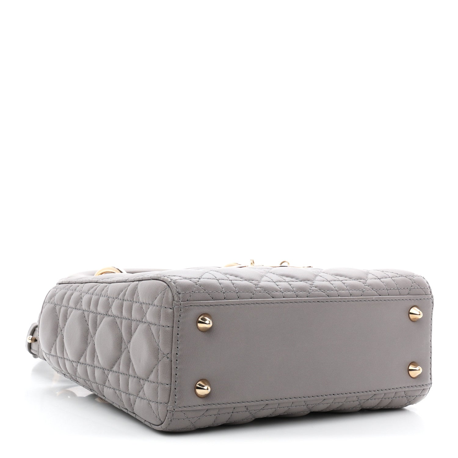 Lambskin Cannage Small Lucky Badges My Lady Dior Grey