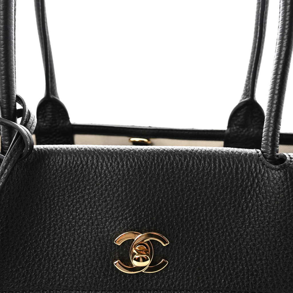 Grained Calfskin Urban Essentials Large Shopping Bag Black Black