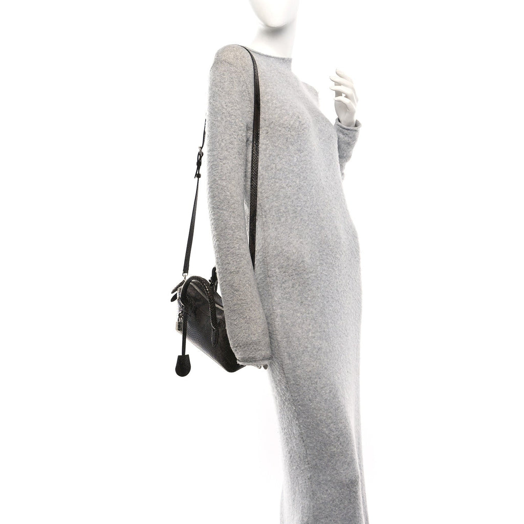 Faux Snake Print Ryder Crossbody Bag Espresso