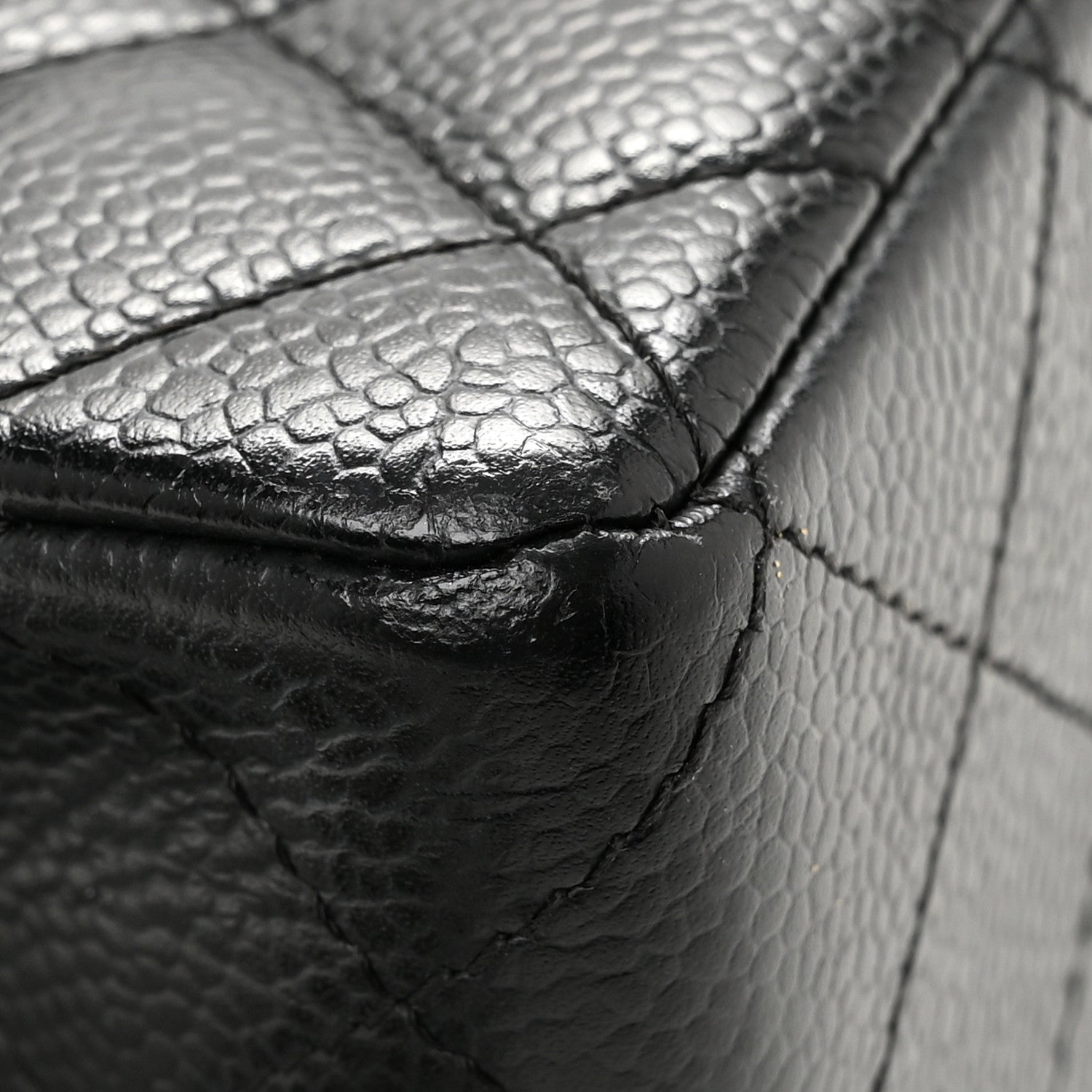 Caviar Quilted Mini Square Flap Black