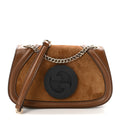 Suede Calfskin Blondie Medium Shoulder Bag Light Brown