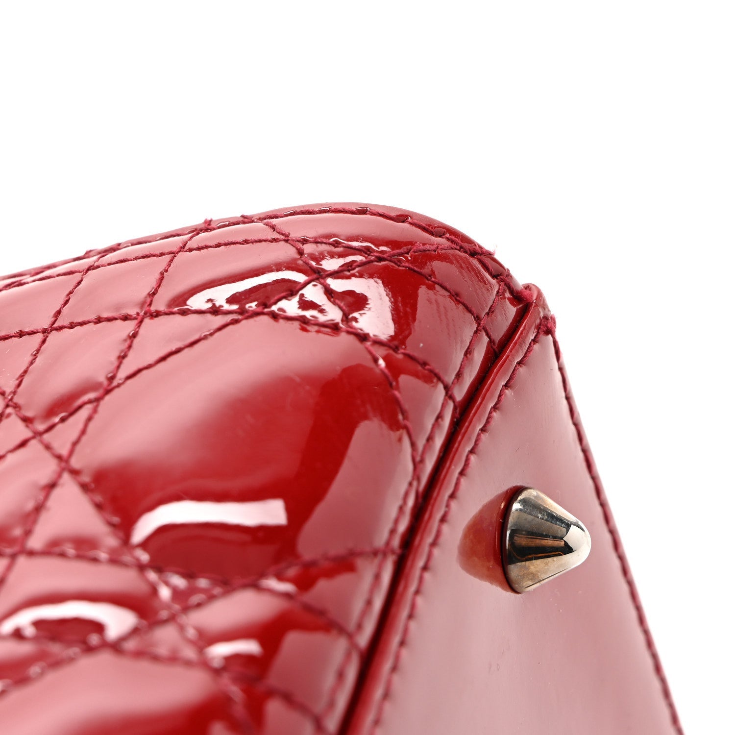 Patent Cannage Medium Lady Dior Red