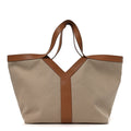 Canvas Calfskin Y Tote Desert Dust Brick