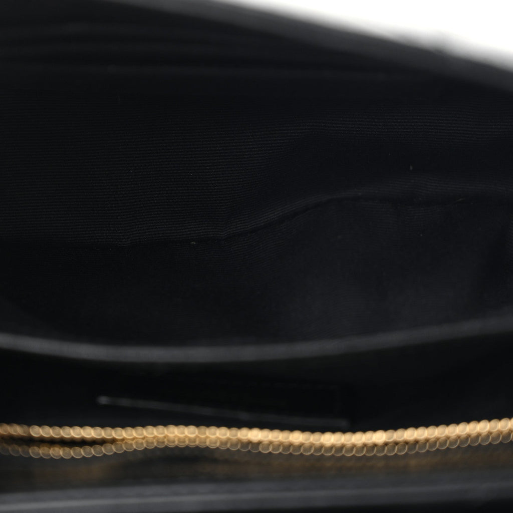 Calfskin Y Quilted Monogram Toy Loulou Crossbody Bag Black