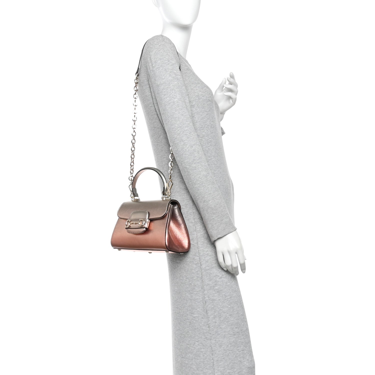 Metallic Mini Horsebit 1955 Top Handle Flap Bag Multicolor