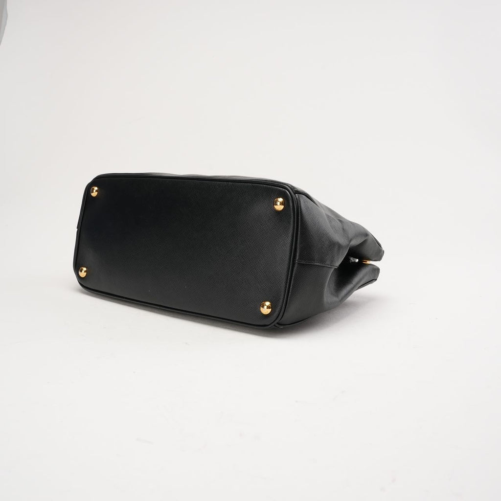 Prada Saffiano Medium Galleria Zip Tote Leather Black
