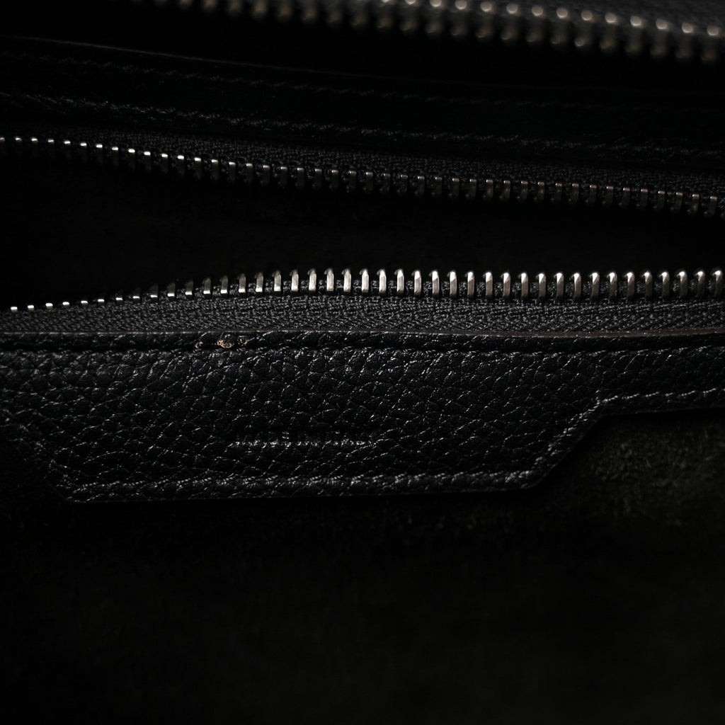 Drummed Calfskin Mini Luggage Black