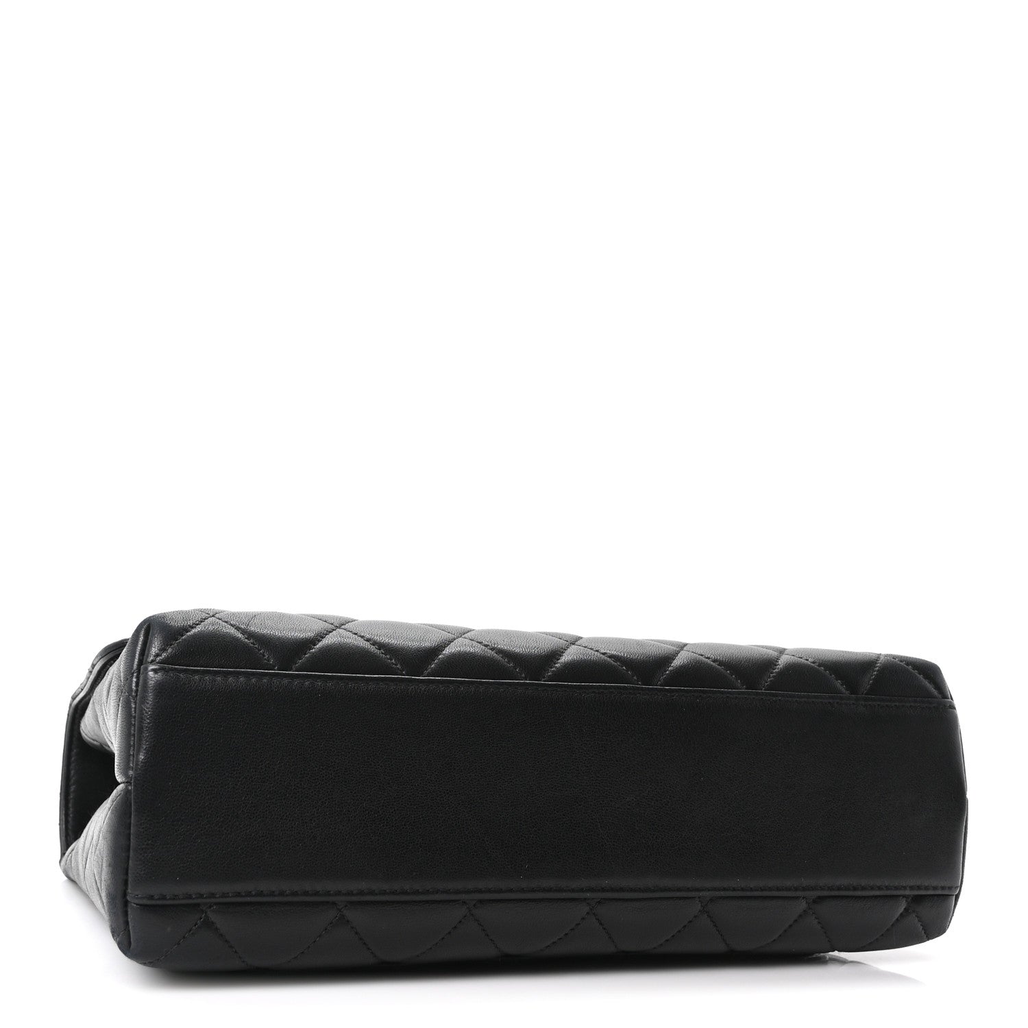 Lambskin Quilted Medium Kelly Flap Bag Black
