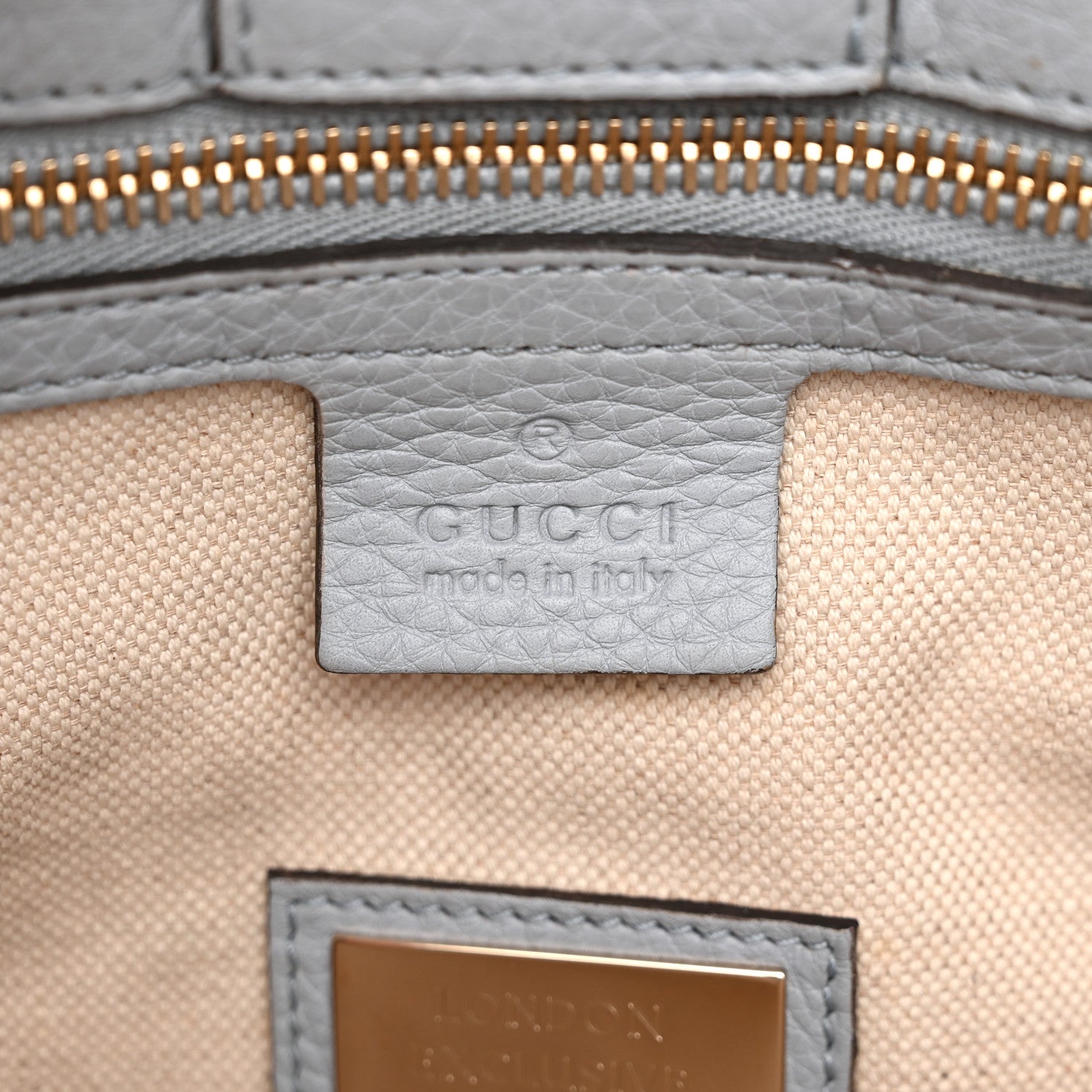 Canvas Cellarius Calfskin Flora Knight Medium Bamboo Shopper Tote Light Blue
