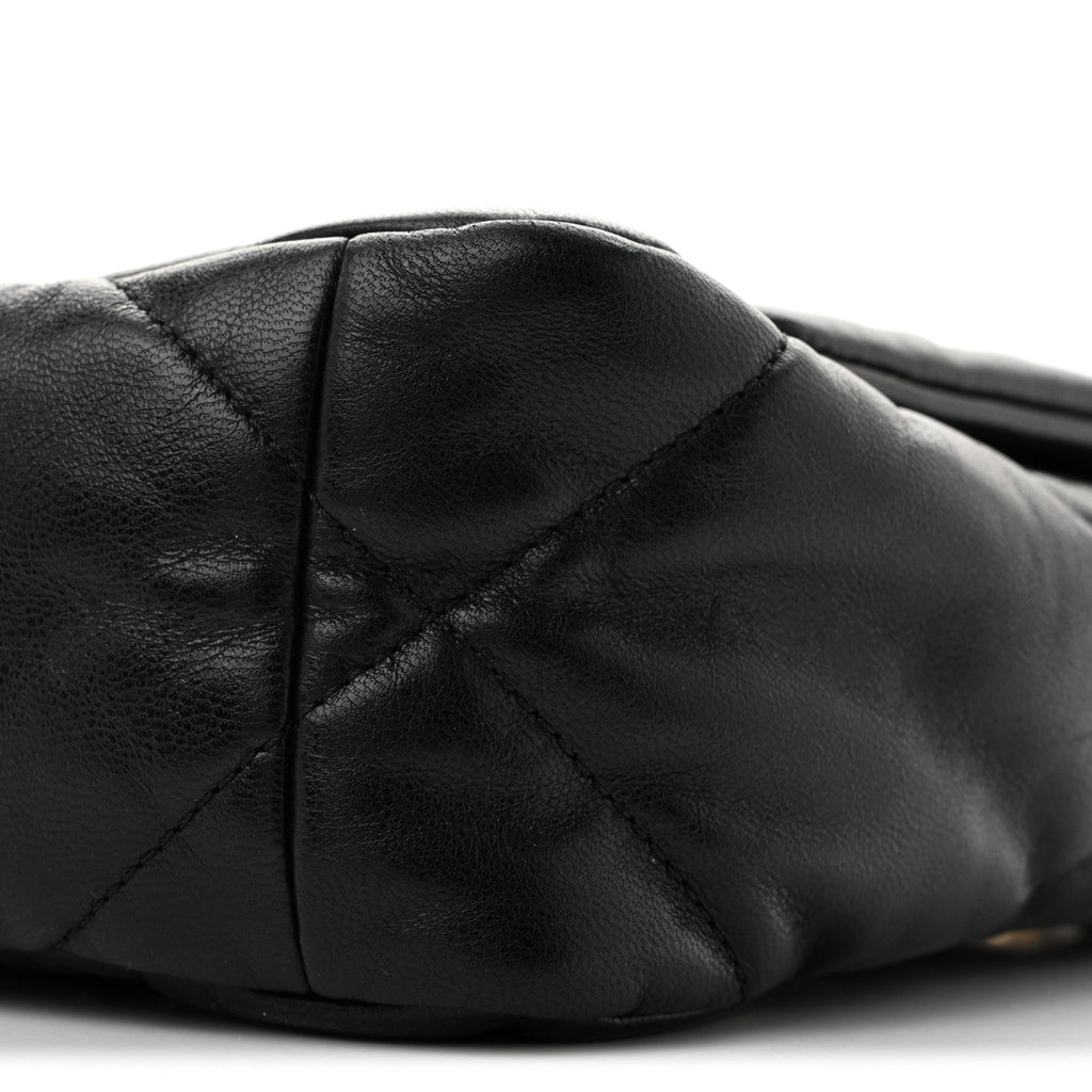 Goatskin Quilted Medium Chanel 19 Flap Black