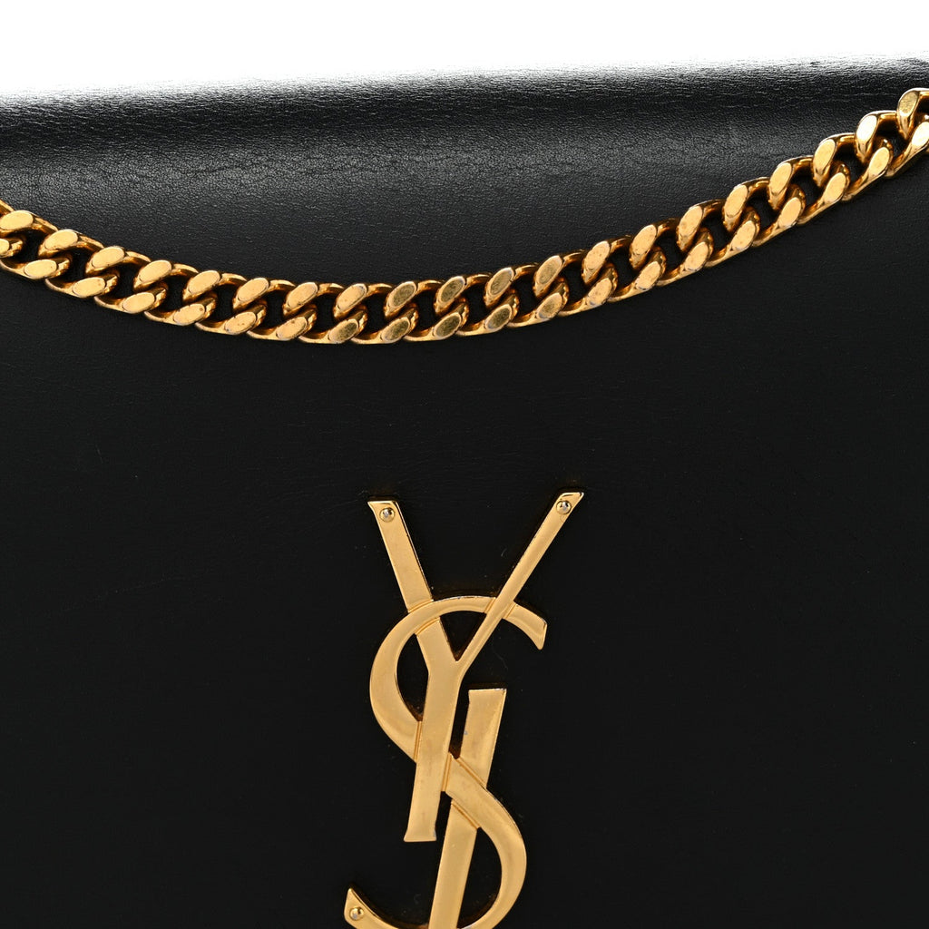 Smooth Calfskin Medium Classic Monogram Kate Tassel Satchel Black