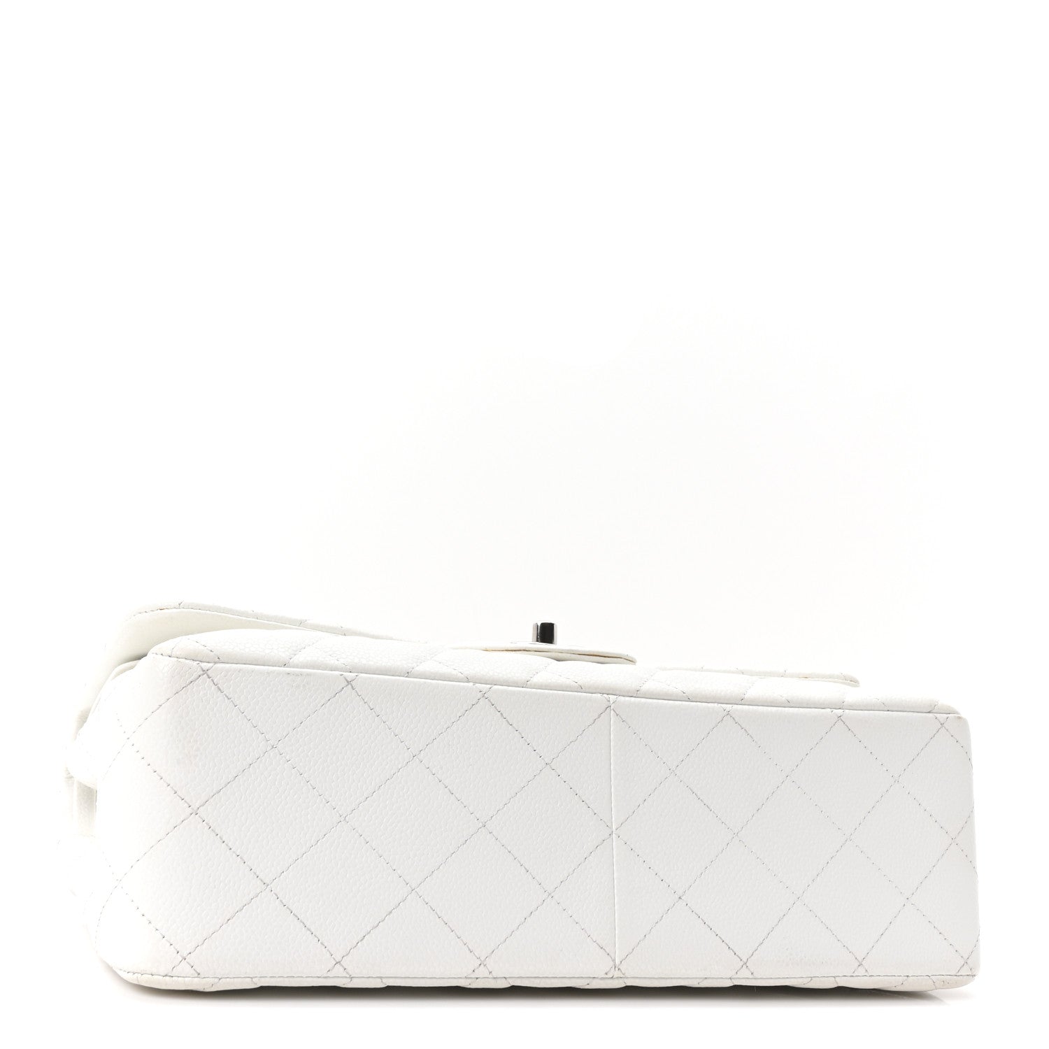 Caviar Quilted Jumbo Double Flap White