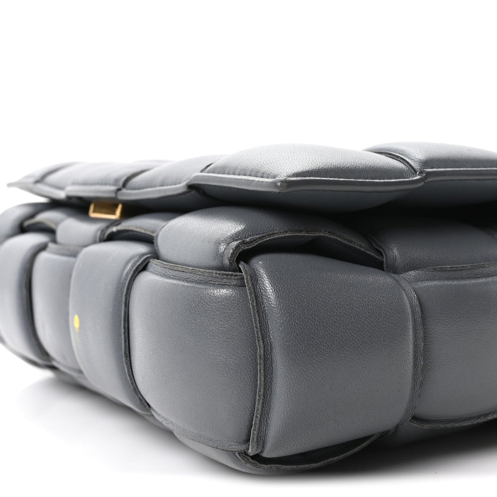 Nappa Maxi Intreccio Padded Cassette Crossbody Bag Thunder