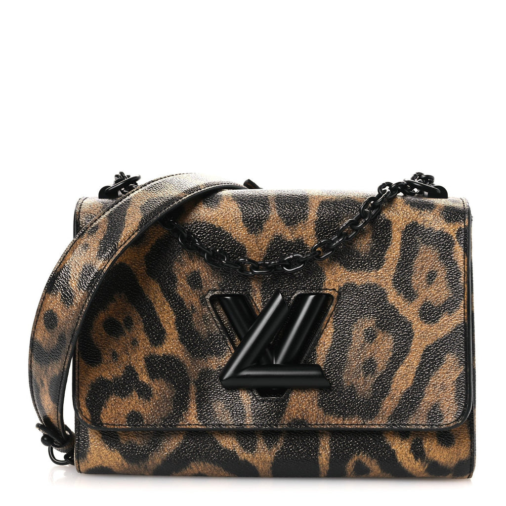 Calfskin Wild Animal Print Twist Shoulder Bag MM
