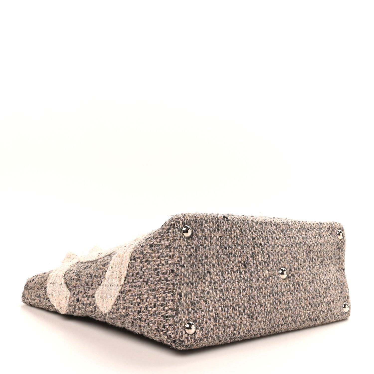 Tweed Quilted Cambon Tote Grey