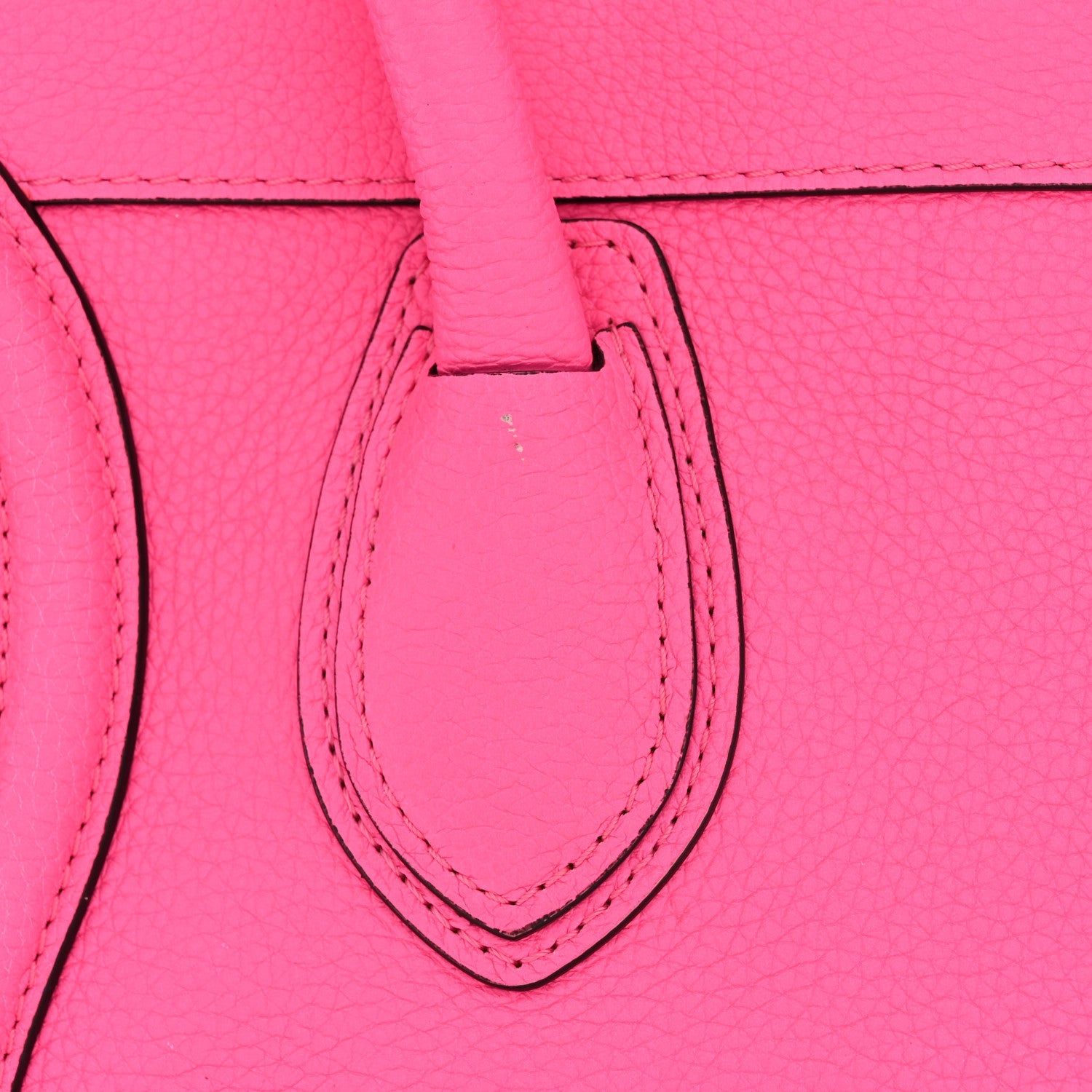 Drummed Calfskin Mini Luggage Fluo Pink