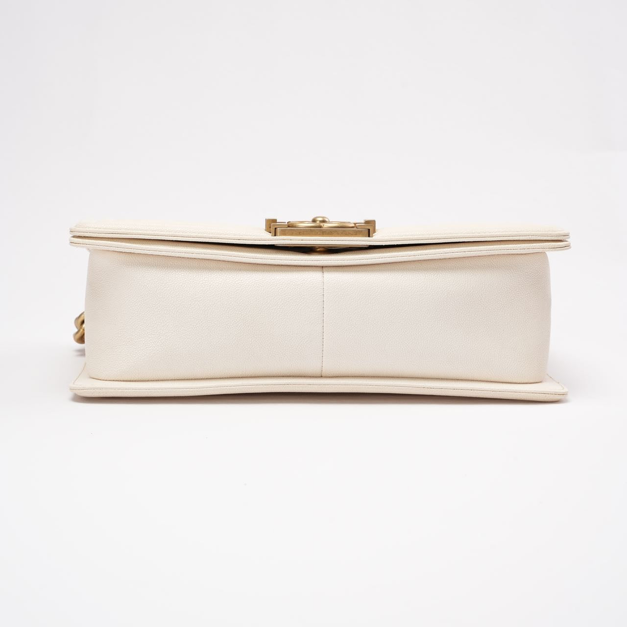 Chanel Medium Le Boy Bag Caviar White 2019