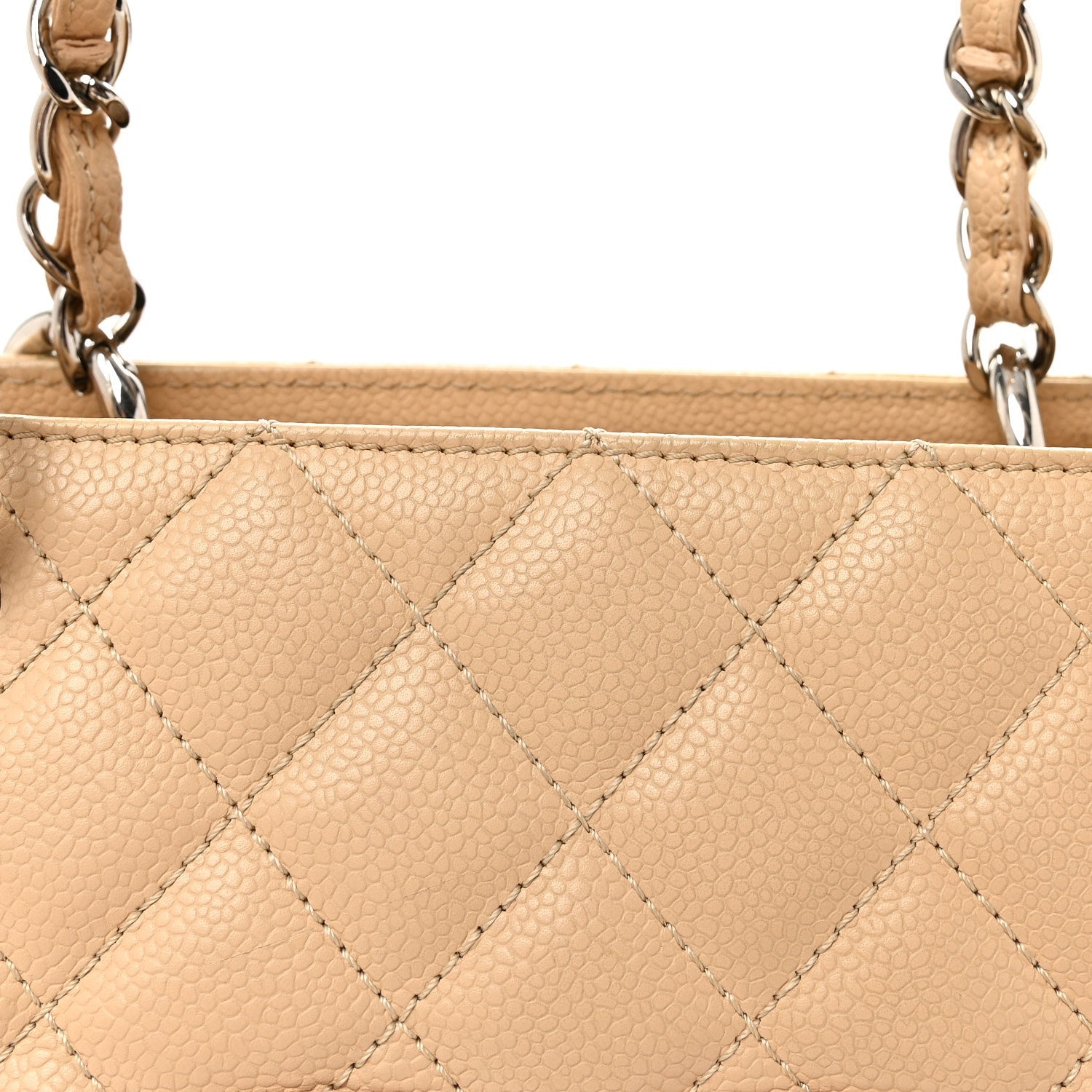 Caviar Quilted Grand Shopping Tote GST Beige