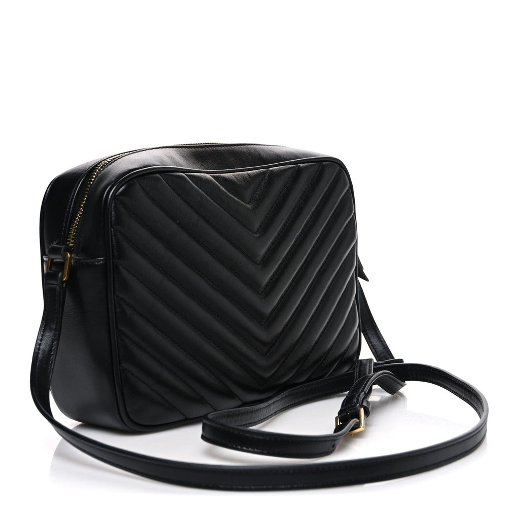 Calfskin Matelasse Monogram Lou Camera Bag Black