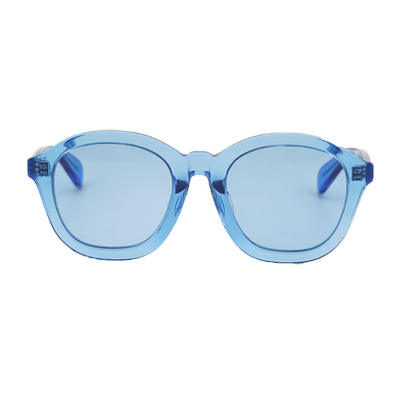 Celine Sunglasses Round Full Rim, Transparent Blue Frame and Grey Lens CL40017F84V