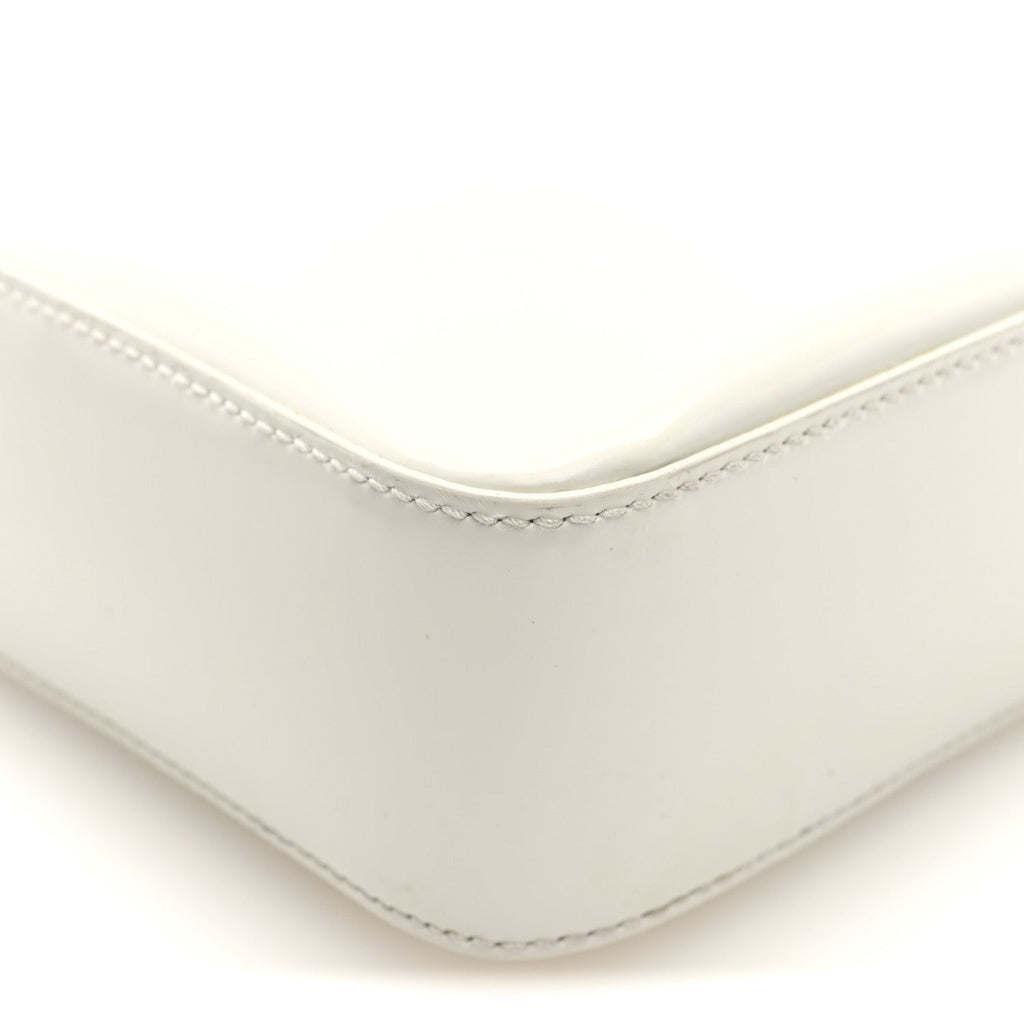 Spazzolato Triangle Small Double Handle Crossbody Tote White