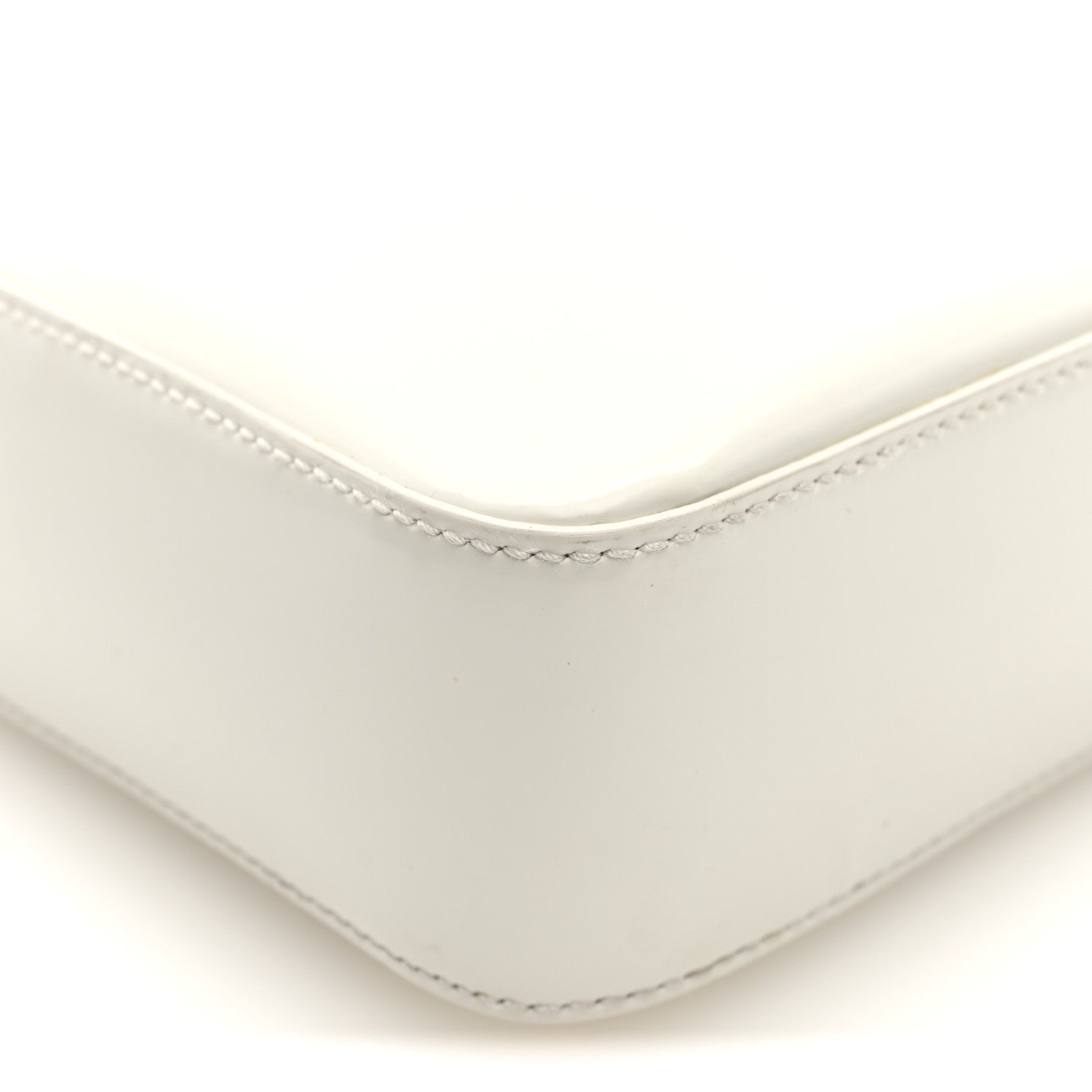 Spazzolato Triangle Small Double Handle Crossbody Tote White