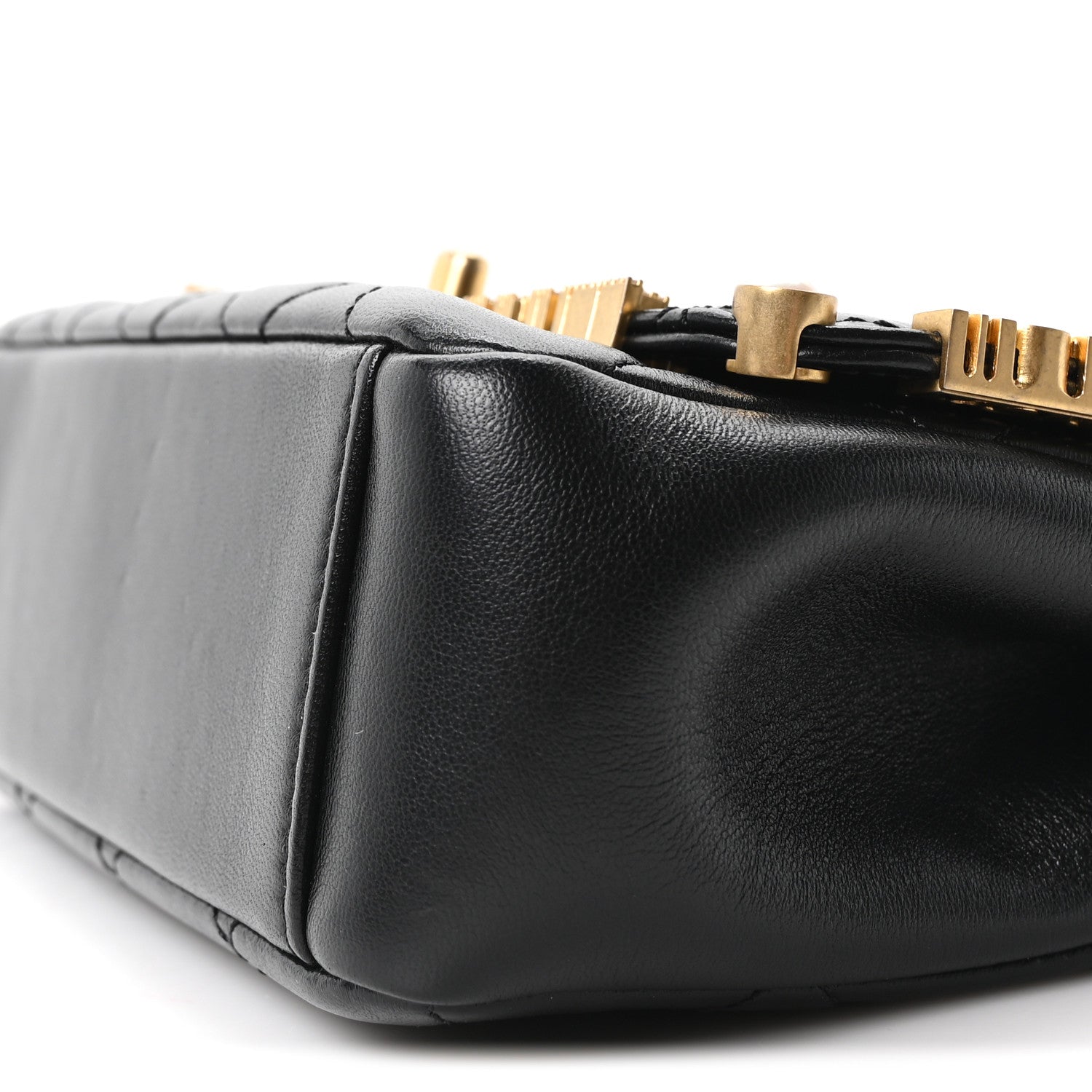 Lambskin Enamel Strass Quilted Mini Paris Monaco Flap Black