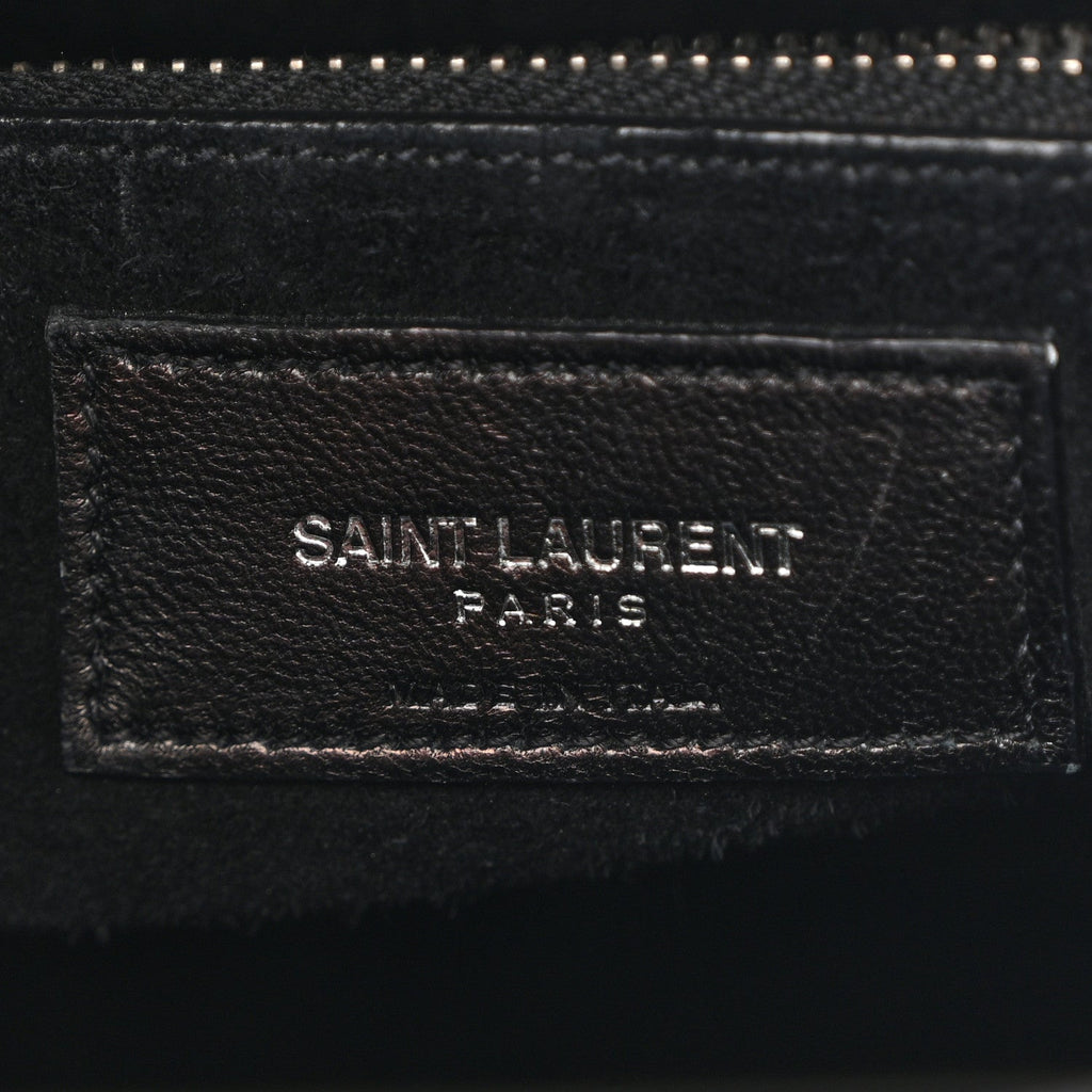 Calfskin Crocodile Embossed Small Sac de Jour Black