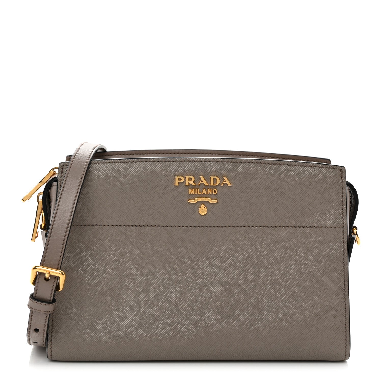 Saffiano Calfskin Esplanade Crossbody Bag Argilla