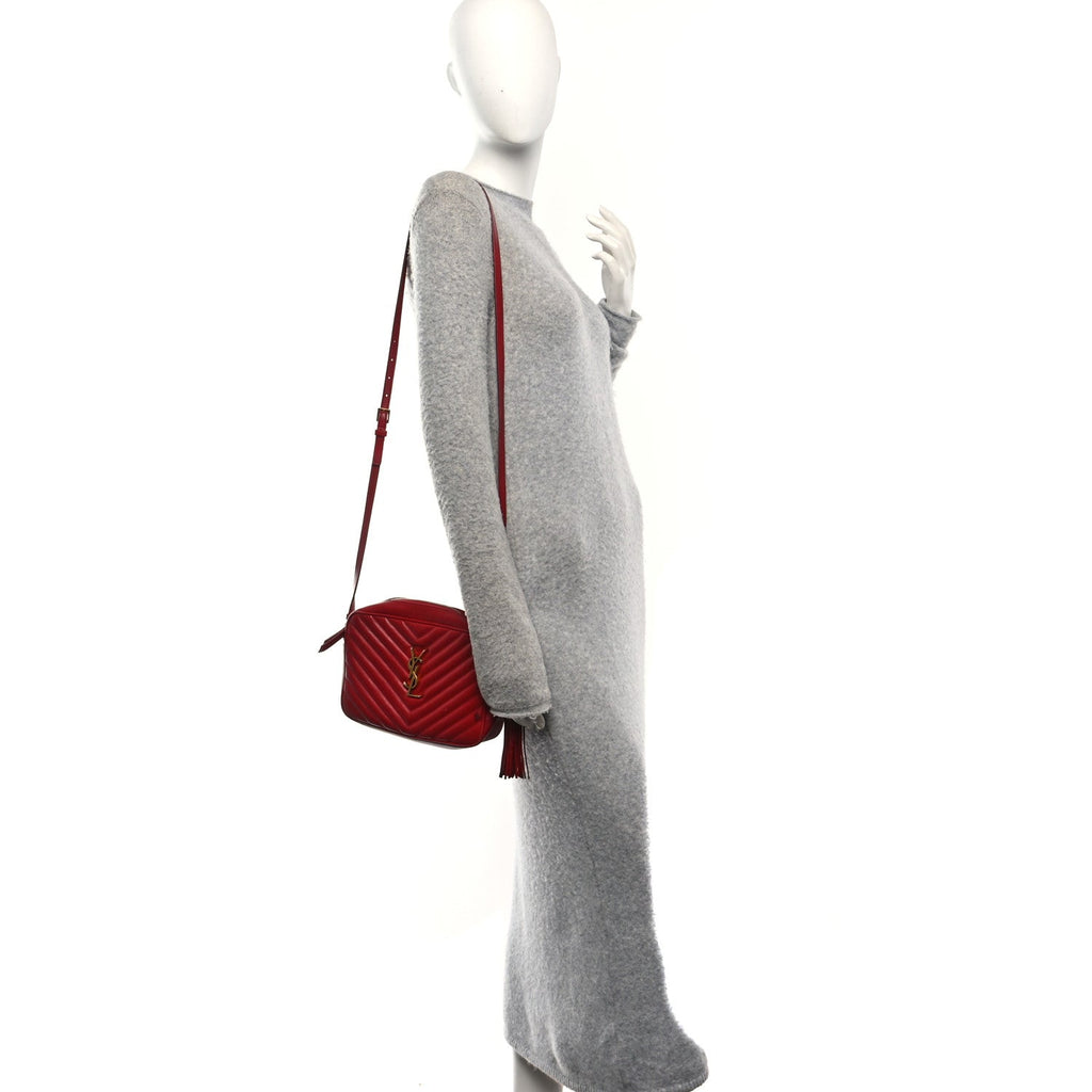 Calfskin Matelasse Monogram Lou Camera Bag Opyum Red