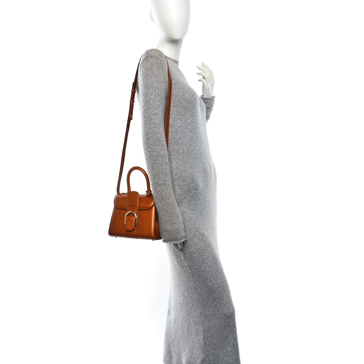Box Calfskin Mini Brillant Satchel Bronze